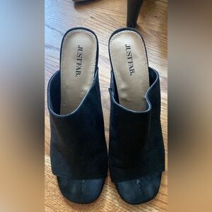 Black peep toe heels